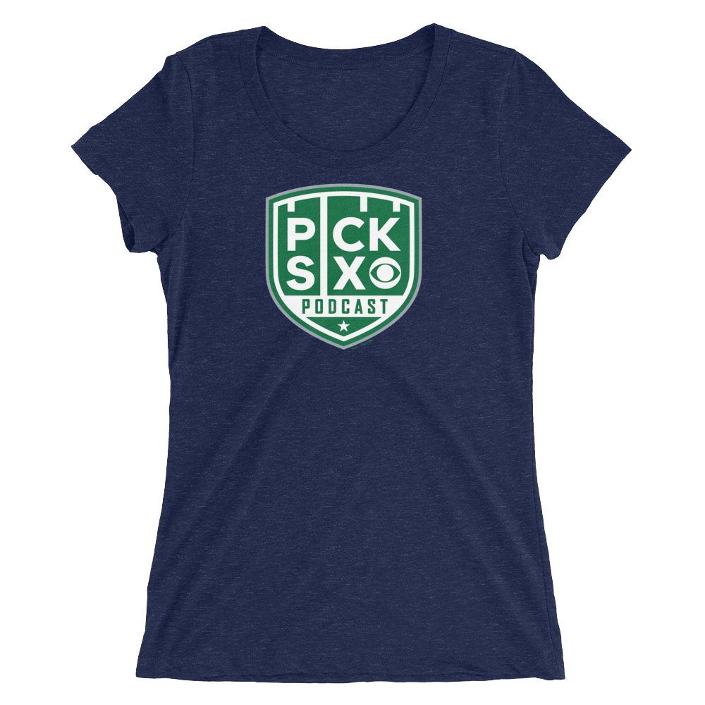 Pick Six Podcast Logo Women's Tri - Blend Short Sleeve T - Shirt - Paramount Shop