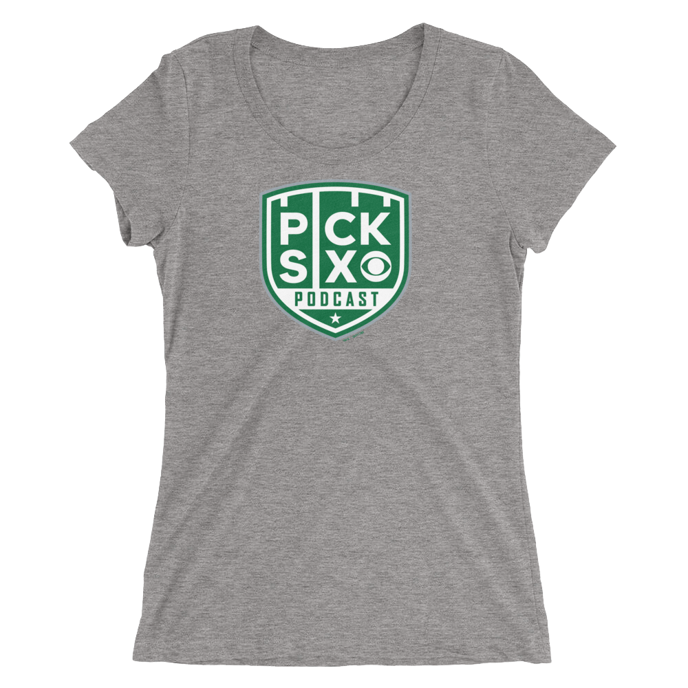 Pick Six Podcast Logo Women's Tri - Blend Short Sleeve T - Shirt - Paramount Shop