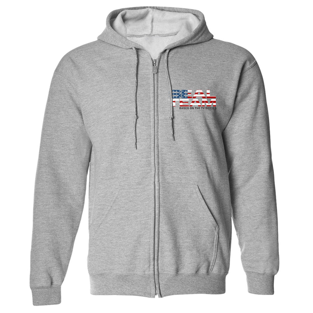 SEAL Team American Flag Logo Fleece Zip - Up Hooded Sweatshirt - Paramount Shop