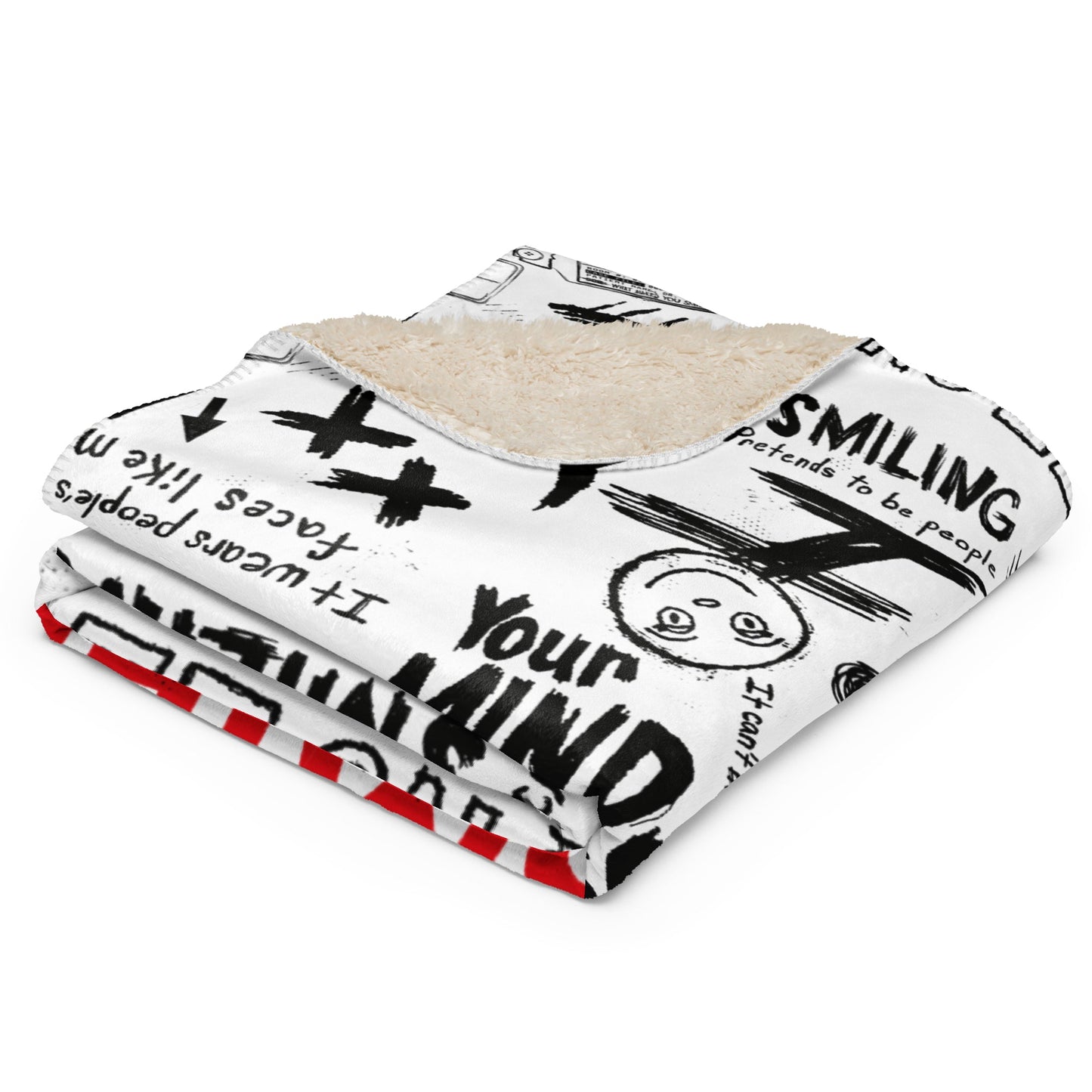 Smile Pattern Sherpa Blanket - Paramount Shop