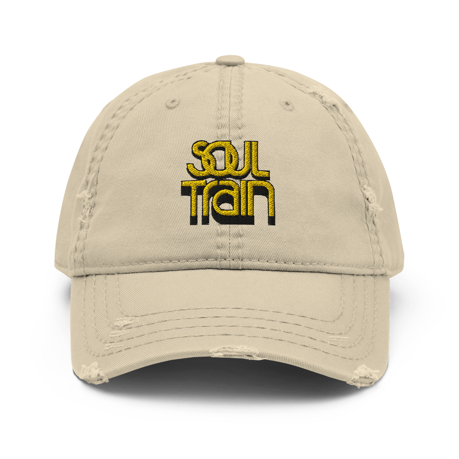 Soul Train Logo Embroidered Distressed Dad Hat - Paramount Shop