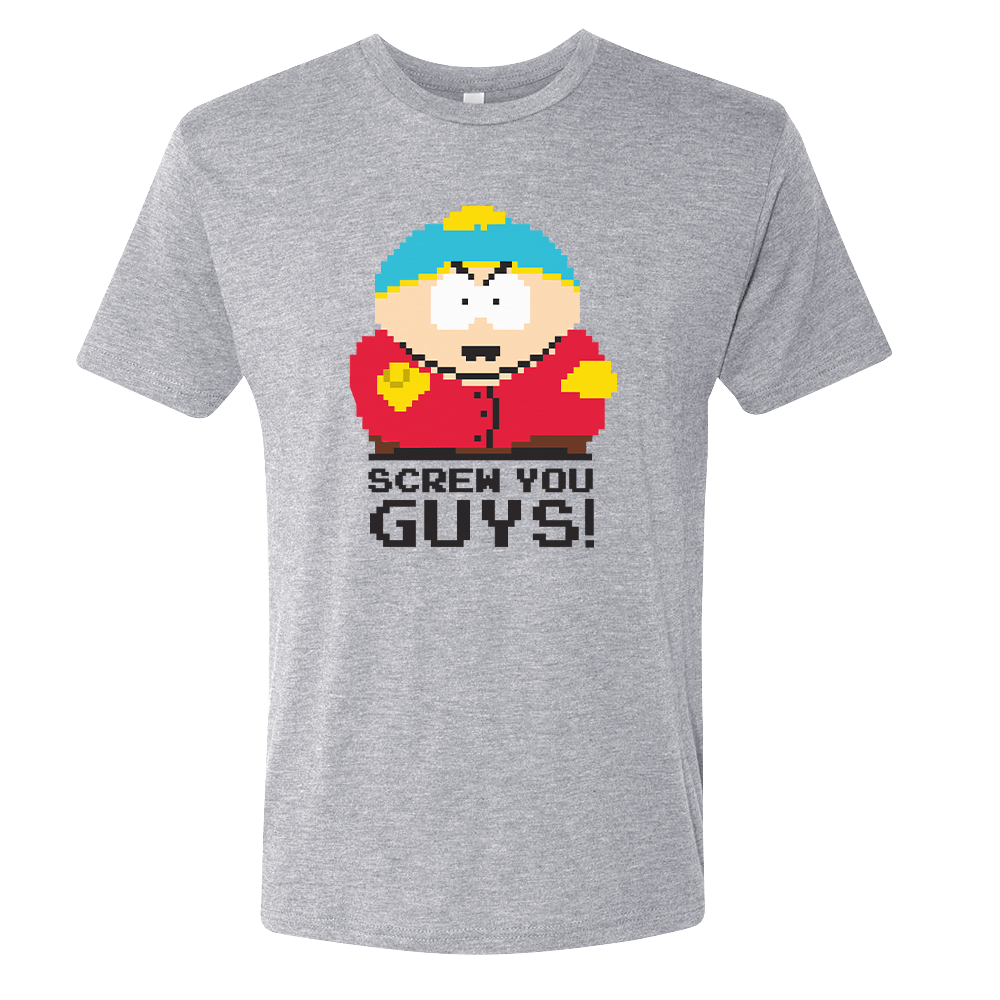 South Park 8 - Bit Cartman Screw You Guys Men's Tri - Blend T - Shirt - Paramount Shop