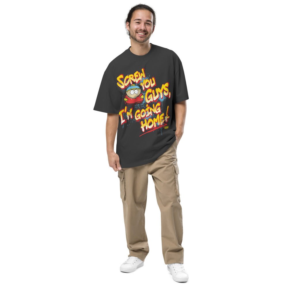 South Park Cartman Screw You Guys Graffiti Oversized T - Shirt - Paramount Shop