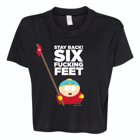 South Park Cartman Six Feet Back Women's Jersey Crop T - Shirt - Paramount Shop