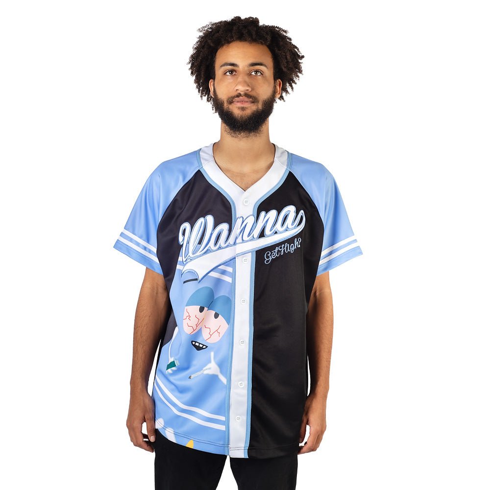 South Park Towelie Wanna Get High? 420 Baseball Jersey - Paramount Shop