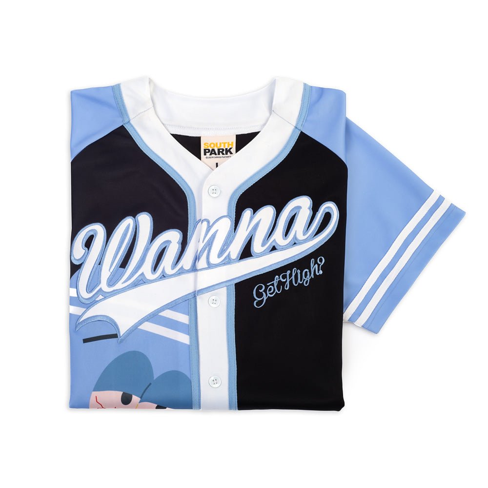 South Park Towelie Wanna Get High? 420 Baseball Jersey - Paramount Shop