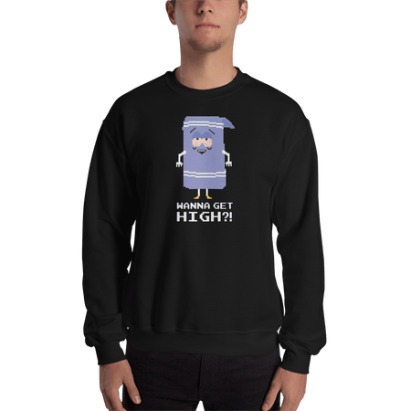 South Park Towelie Wanna Get High Fleece Crewneck Sweatshirt - Paramount Shop