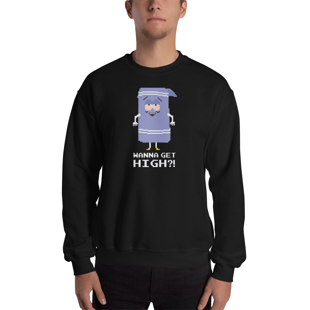 South Park Towelie Wanna Get High Fleece Crewneck Sweatshirt - Paramount Shop