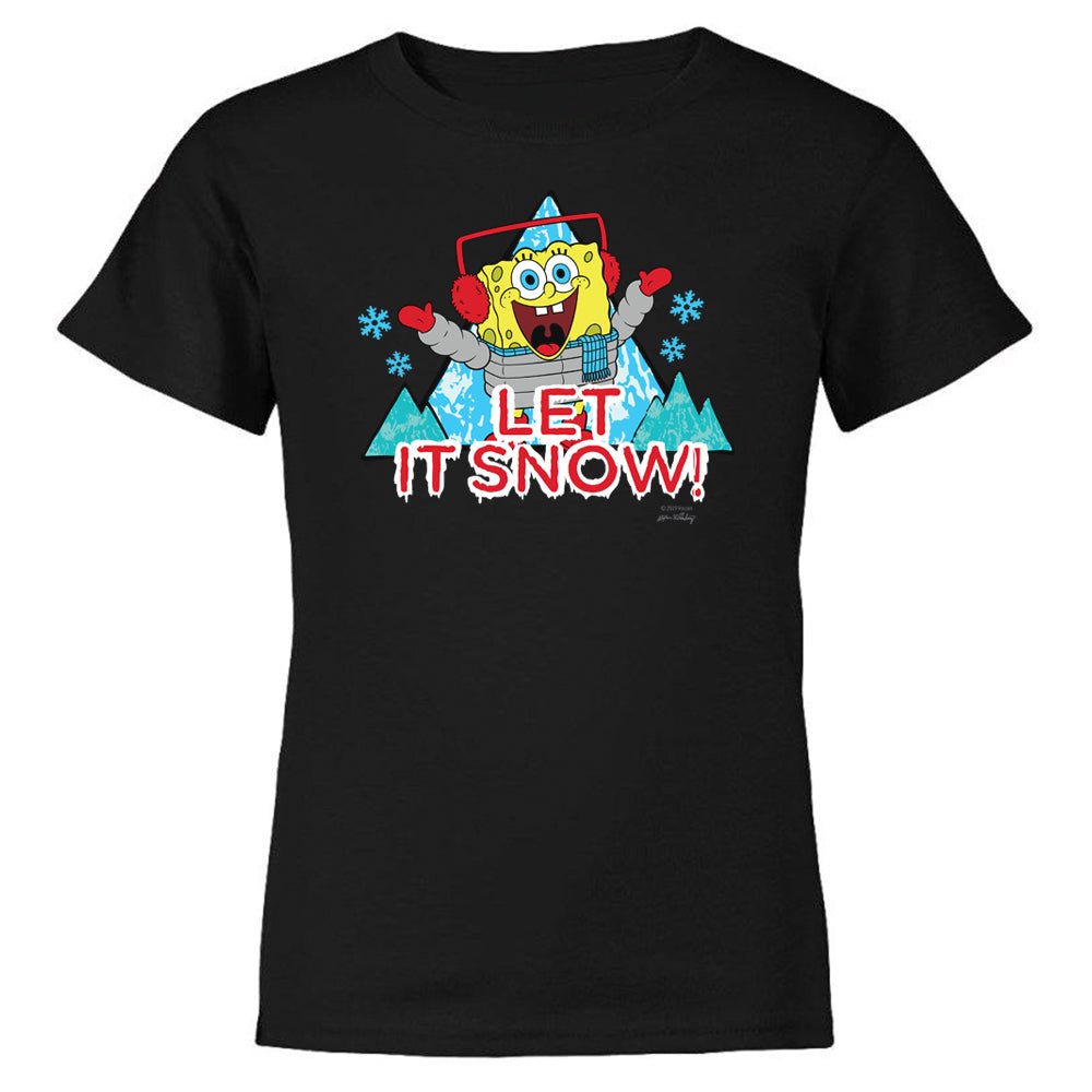 SpongeBob Let It Snow Kids Short Sleeve T - Shirt - Paramount Shop