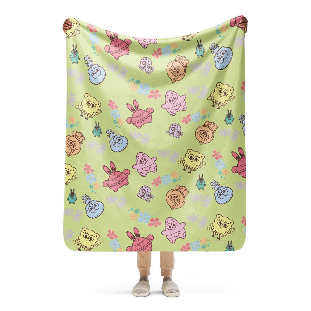 SpongeBob SquarePants AdoraBob Gang Sherpa Blanket - Paramount Shop