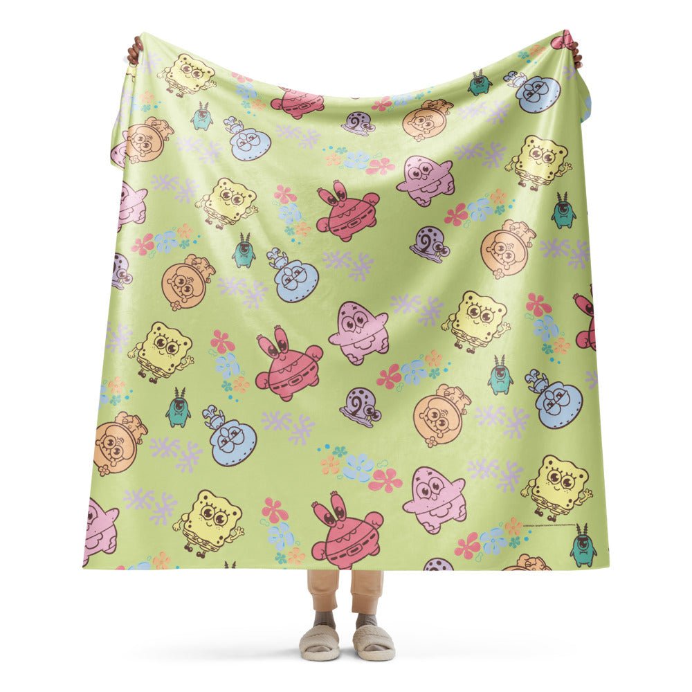 SpongeBob SquarePants AdoraBob Gang Sherpa Blanket - Paramount Shop