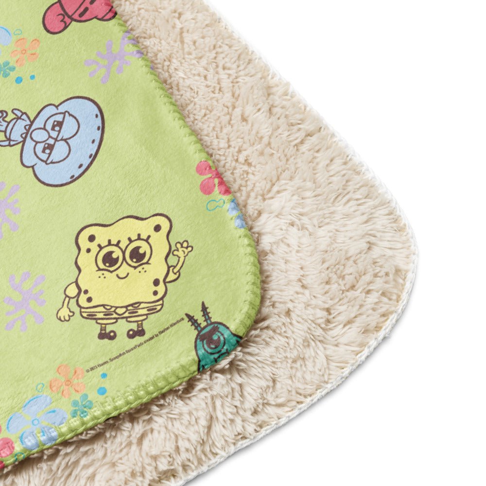 SpongeBob SquarePants AdoraBob Gang Sherpa Blanket - Paramount Shop