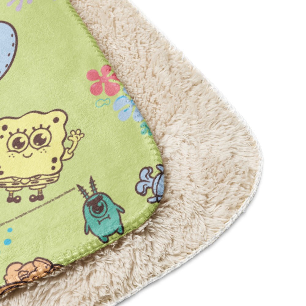 SpongeBob SquarePants AdoraBob Gang Sherpa Blanket - Paramount Shop