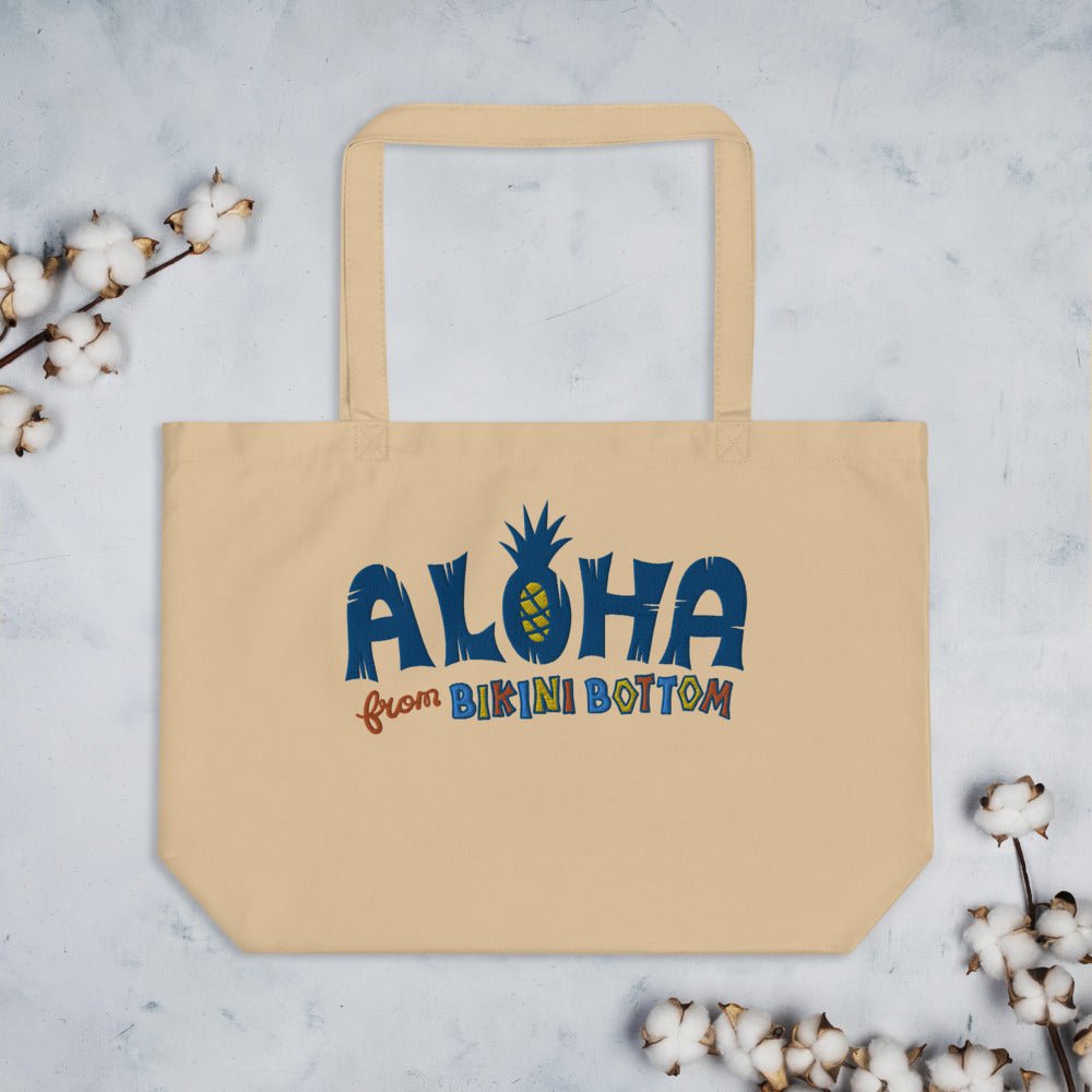 SpongeBob SquarePants Aloha From Bikini Bottom Embroidered Large Tote - Paramount Shop