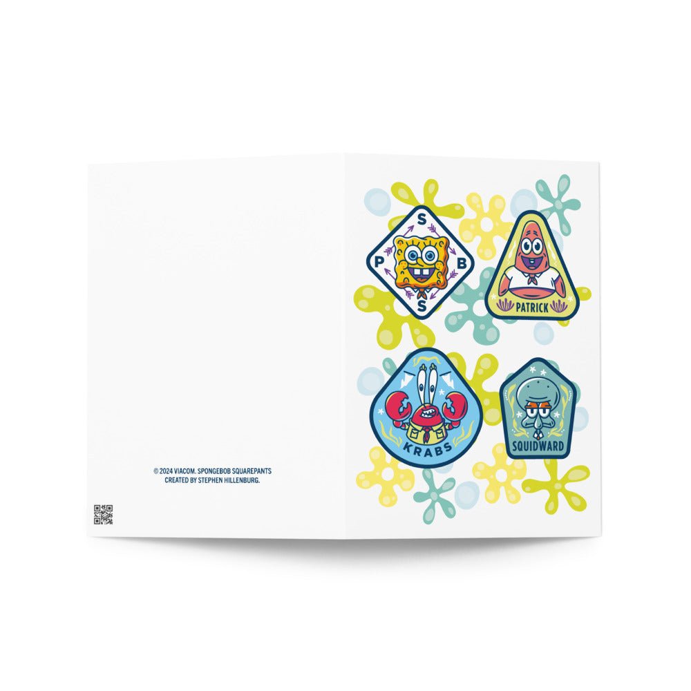 SpongeBob SquarePants Camping Badge Greeting Card - Paramount Shop