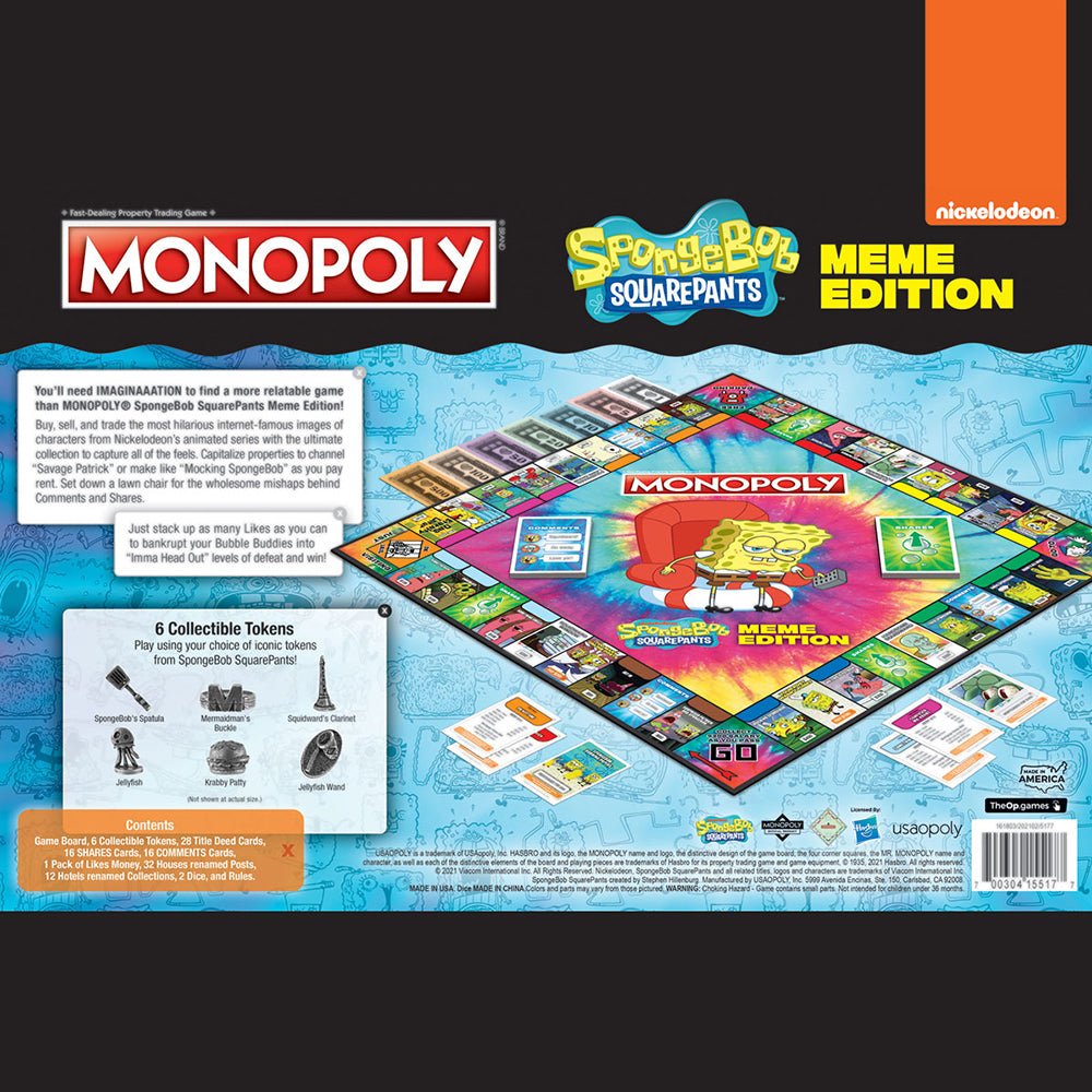 SpongeBob SquarePants Meme Edition Monopoly - Paramount Shop