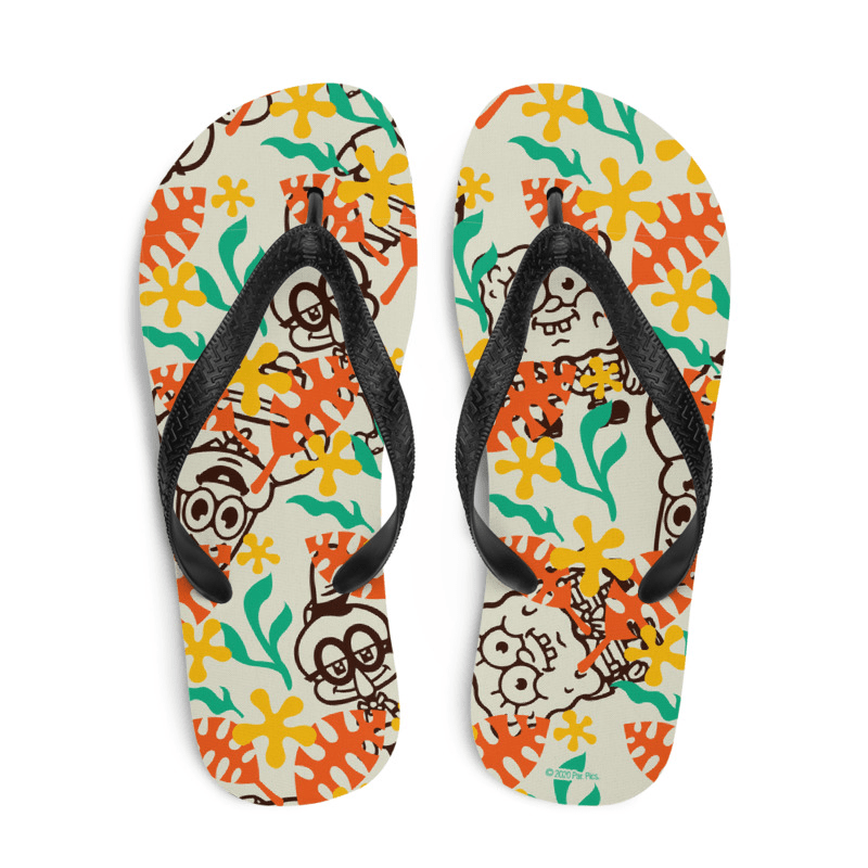 SpongeBob SquarePants Sponge on the Run Camp Coral Floral Adult Flip Flops - Paramount Shop