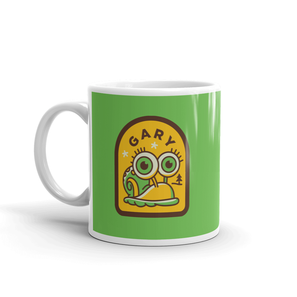 SpongeBob SquarePants Sponge on the Run Gary Badge White Mug - Paramount Shop