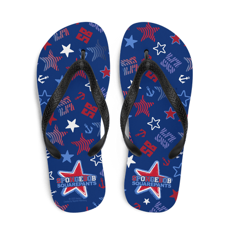 SpongeBob SquarePants Star Pattern Adult Flip Flops - Paramount Shop