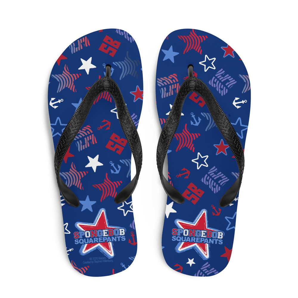 SpongeBob SquarePants Star Pattern Adult Flip Flops - Paramount Shop