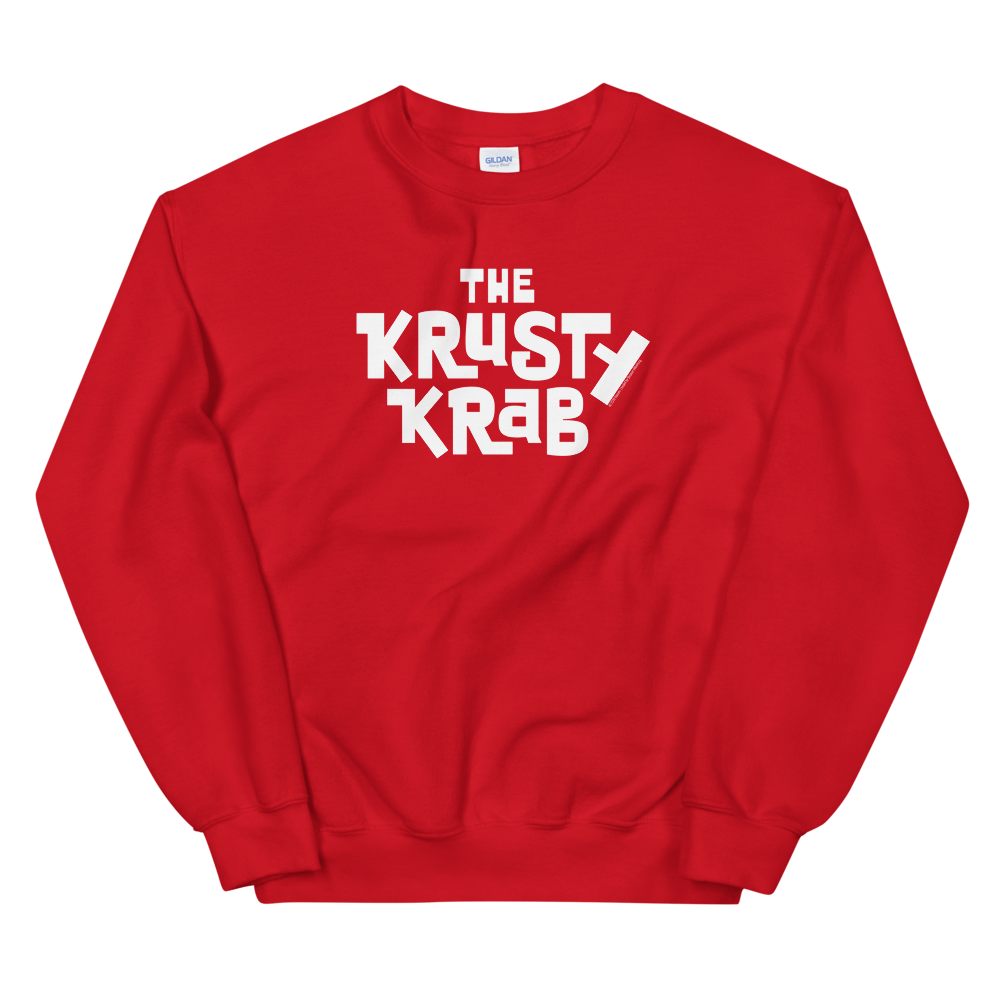 SpongeBob SquarePants The Krusty Krab Logo Fleece Crewneck Sweatshirt - Paramount Shop