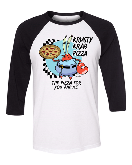 SpongeBob SquarePants The Krusty Krab Pizza Raglan Sleeve Baseball T - Shirt - Paramount Shop