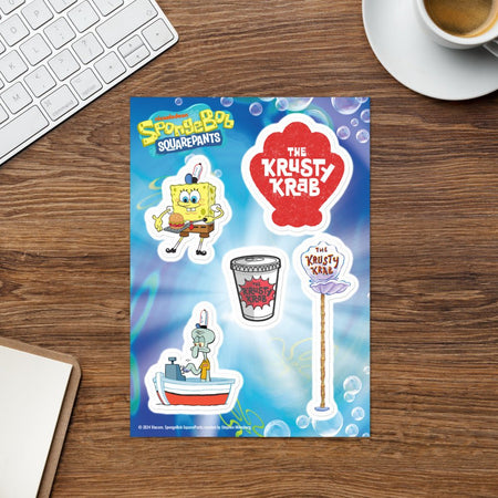 SpongeBob SquarePants The Krusty Krabs Sticker Sheet - Paramount Shop