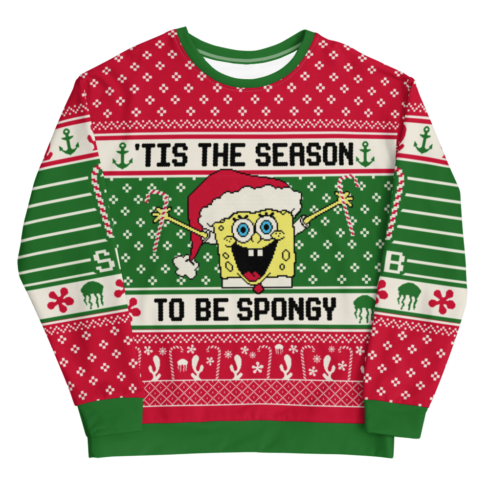 SpongeBob SquarePants Ugly Christmas Unisex Crew Neck Sweatshirt - Paramount Shop