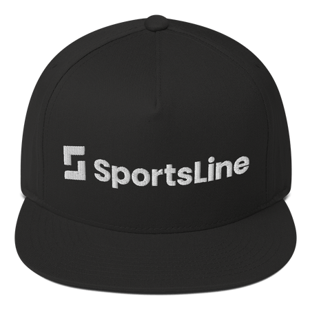 Sportsline Logo White Embroidered Flat Bill Hat - Paramount Shop