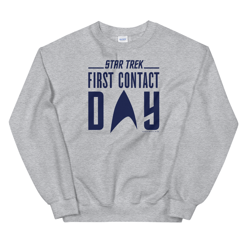 Star Trek: First Contact Day Blue Logo Fleece Crewneck Sweatshirt - Paramount Shop