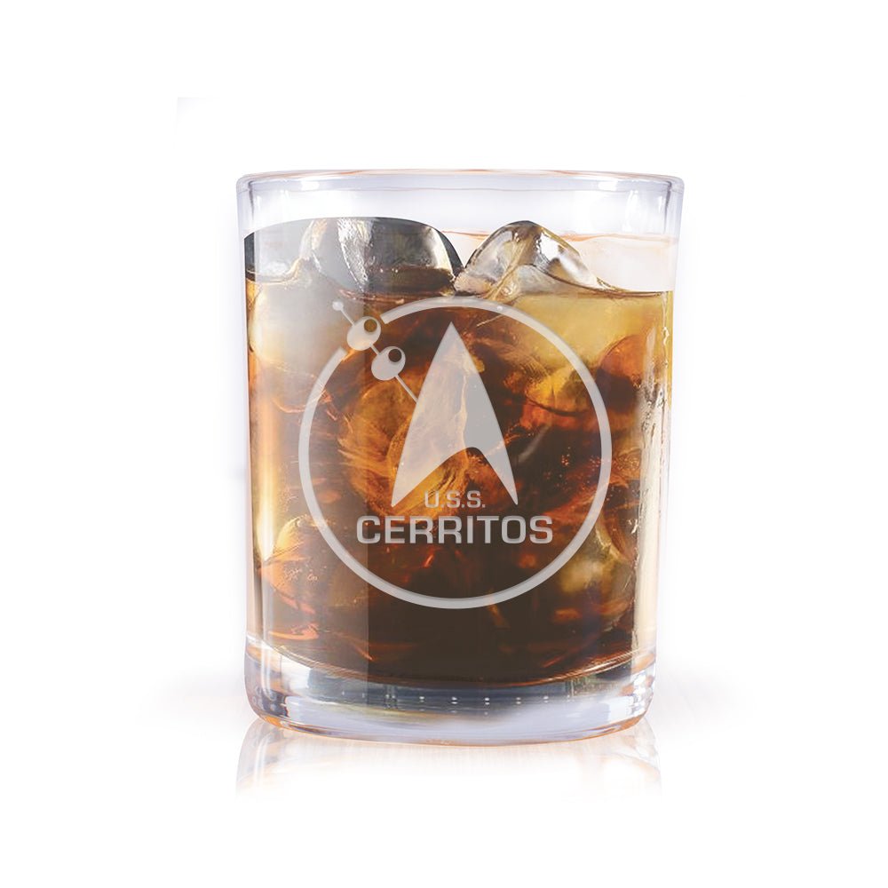 Star Trek: Lower Decks Cerritos Bar Logo Laser Engraved Rocks Glass