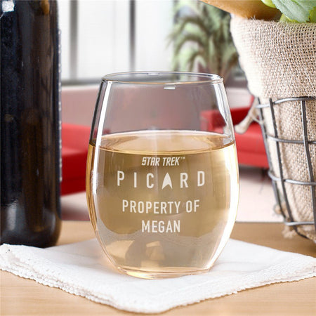 Star Trek: Picard Property Of Personalized Stemless Wine Glass - Paramount Shop