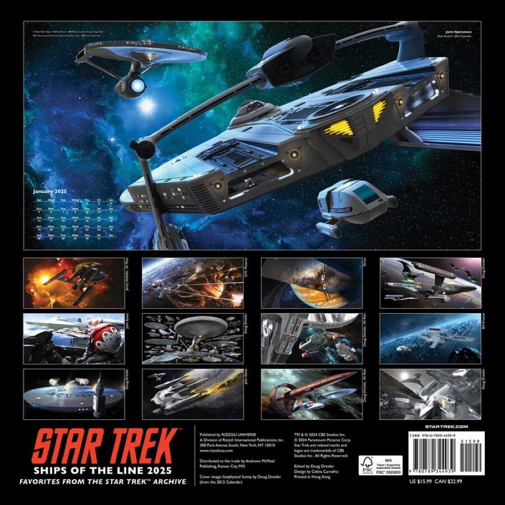 Star Trek Ships of the Line 2025 Wall Calendar - Paramount Shop