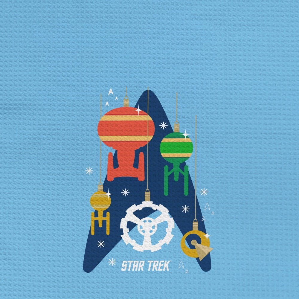 Star Trek Ships of the Line Holiday Kitchen Towel - Paramount Shop