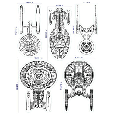 Star Trek: Ships Of The Line Wall Sticker Sheet - Paramount Shop