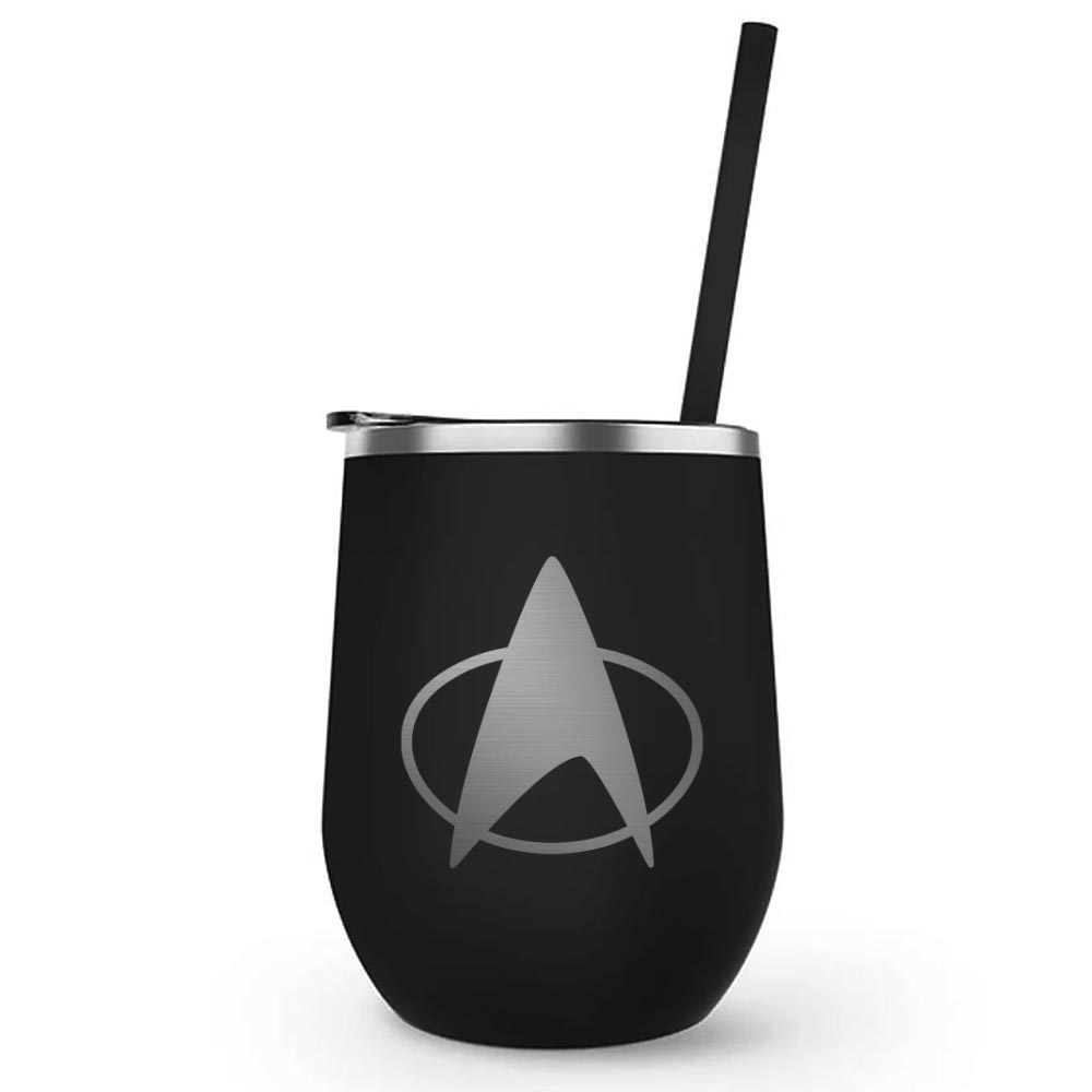 Star Trek: The Next Generation Delta Laser Engraved Wine Tumbler with Straw - Paramount Shop