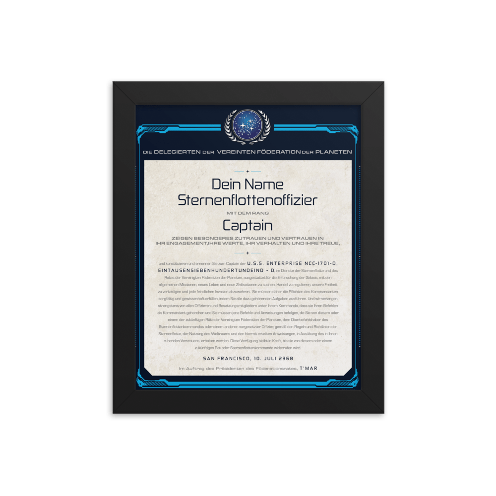 Star Trek: The Next Generation Personalized Captain's Assignment Letter U.S.S. Enterprise NCC - 1701 - D - Paramount Shop