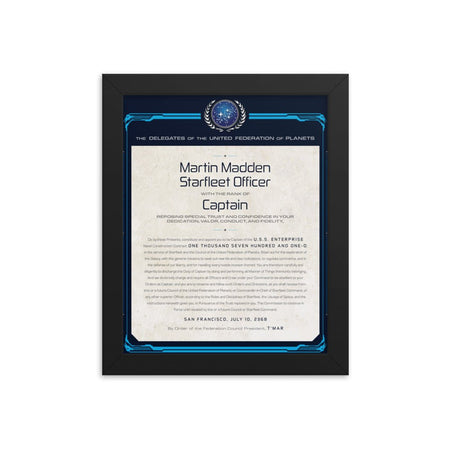 Star Trek: The Next Generation Personalized Captain's Assignment Letter U.S.S. Enterprise NCC - 1701 - D - Paramount Shop