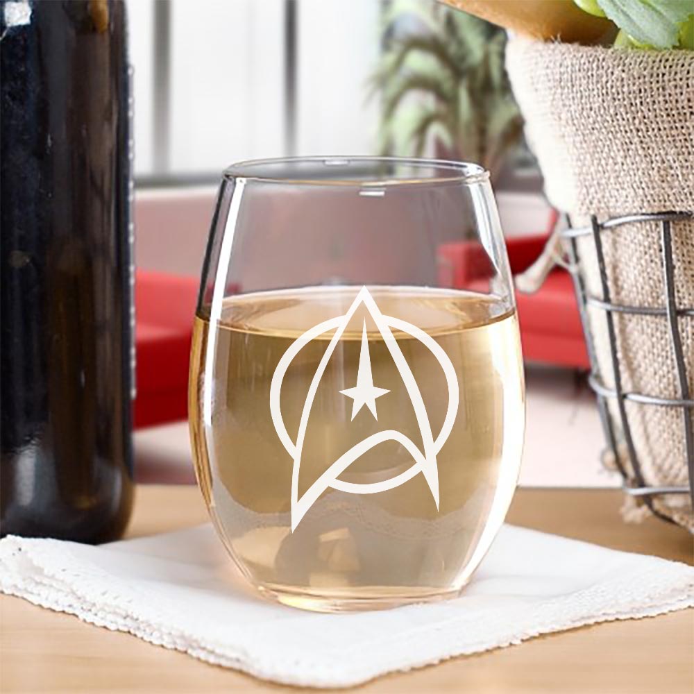 Star Trek: The Original Series Delta Laser Engraved Stemless Wine Glass - Paramount Shop