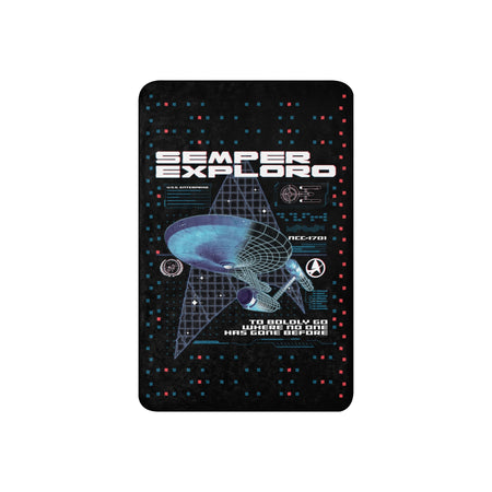 Star Trek The Original Series Enterprise Semper Exploro Sherpa Blanket - Paramount Shop