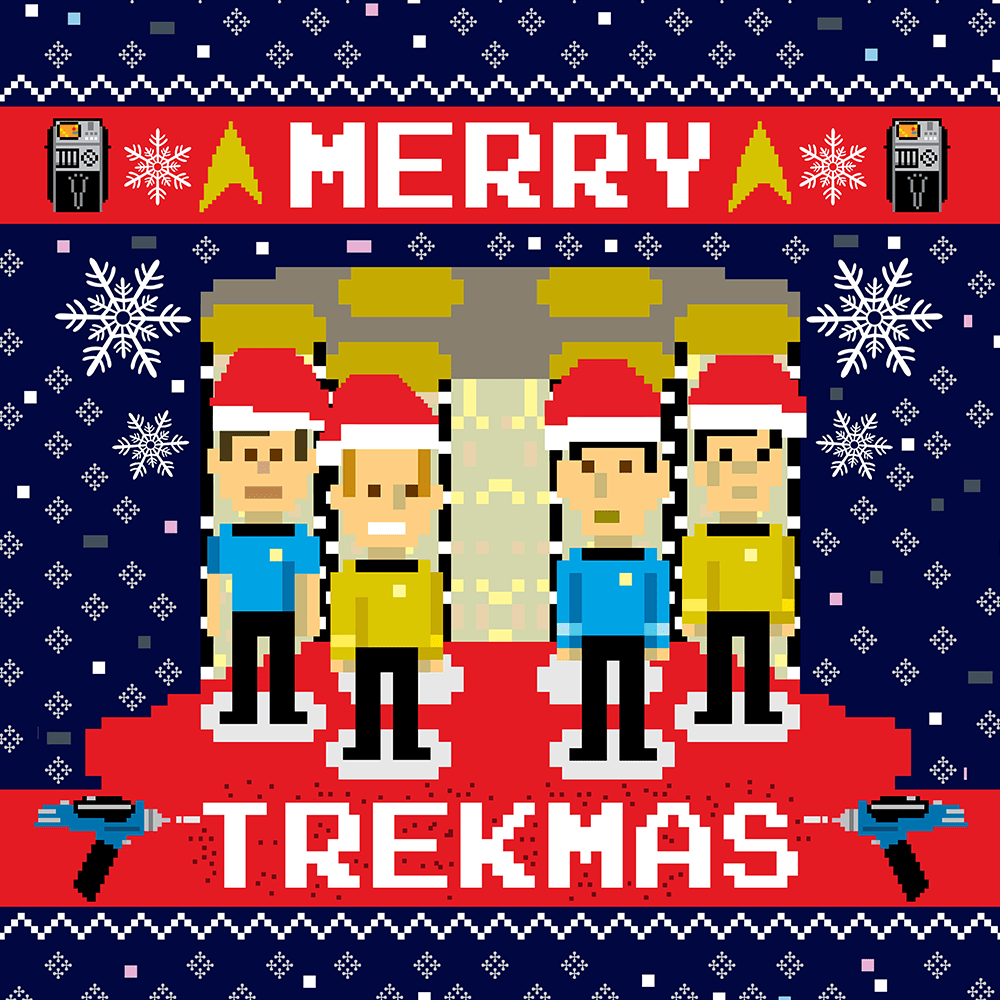 Star Trek: The Original Series Merry Trekmas Sherpa Blanket - Paramount Shop