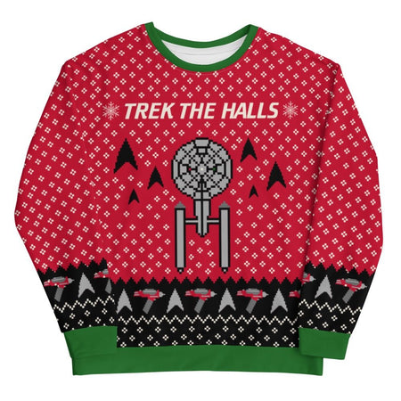 Star Trek: The Original Series Trek The Halls Adult All - Over Print Sweatshirt - Paramount Shop