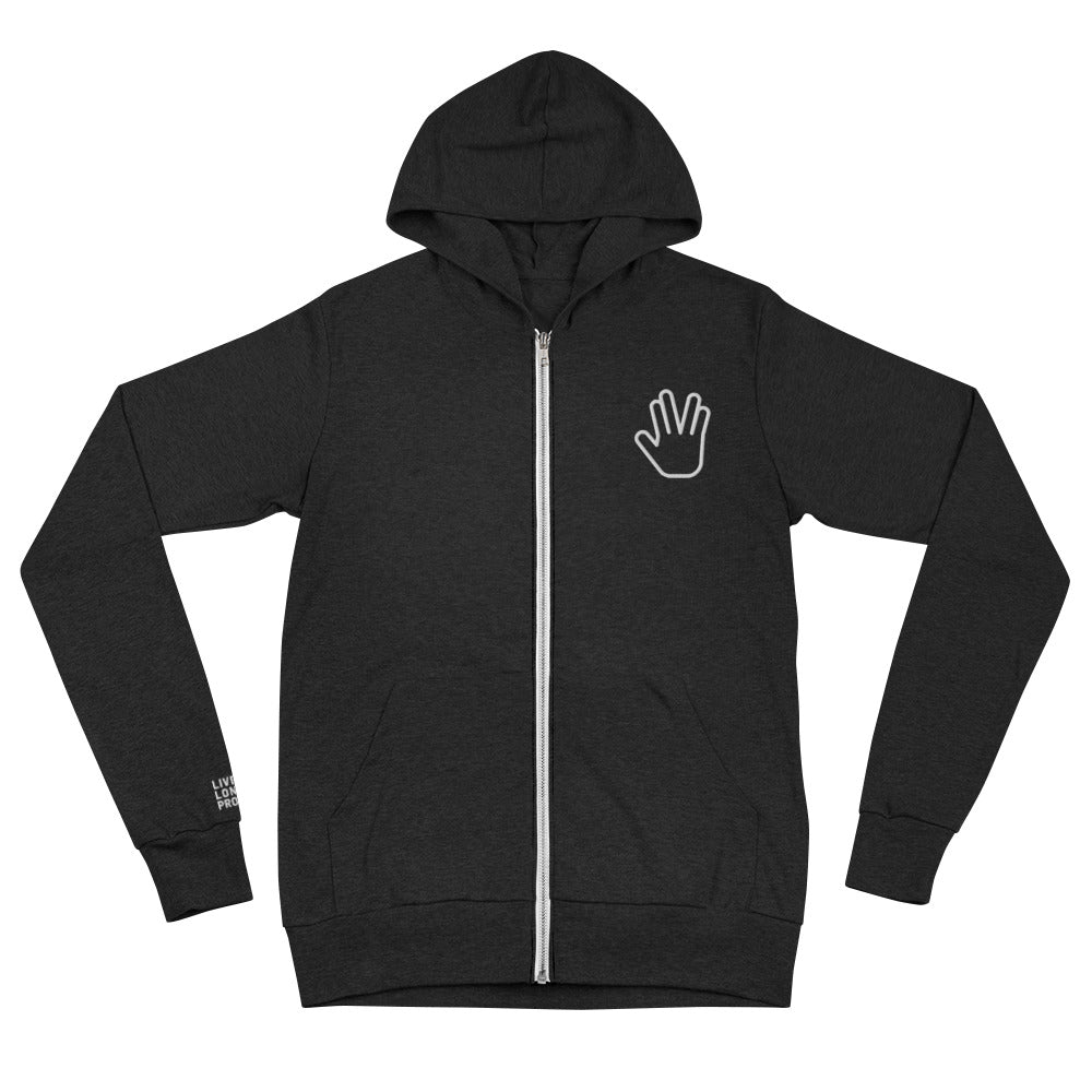 Star Trek Vulcan Salute Zip up Embroidered Hoodie - Paramount Shop