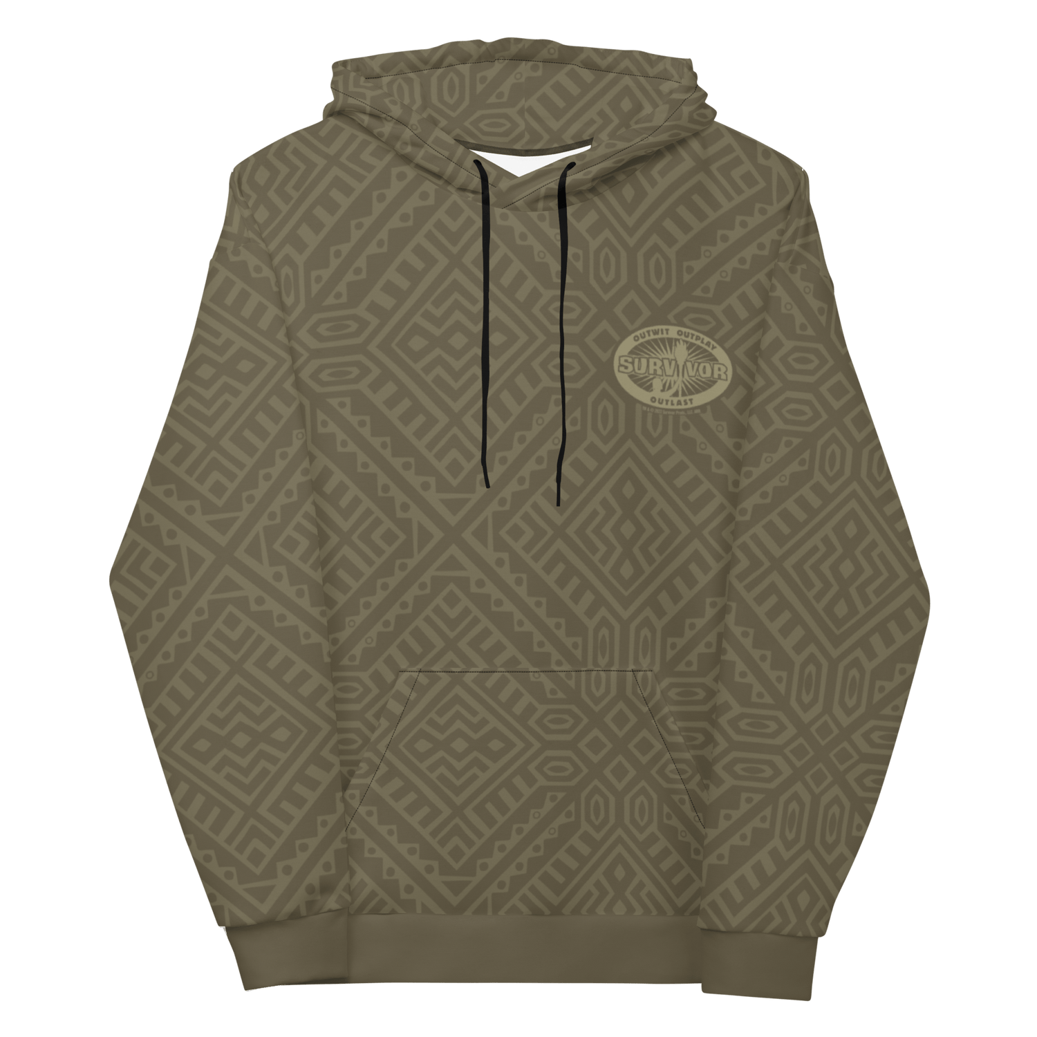 Survivor Green Tribal All Over Print Hooded Sweatshirt - Paramount Shop