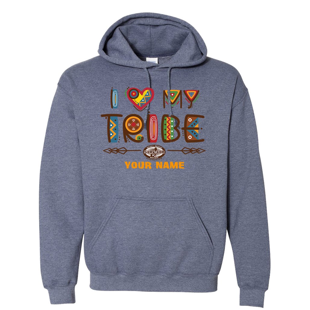 Survivor I Love My Tribe Mashup Personalized Fleece Hooded Sweatshirt - Paramount Shop