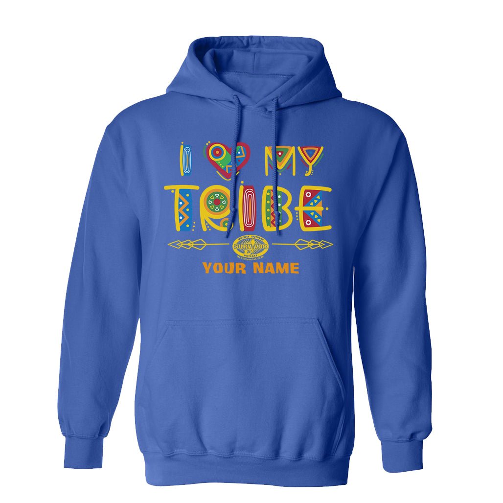 Survivor I Love My Tribe Mashup Personalized Fleece Hooded Sweatshirt - Paramount Shop