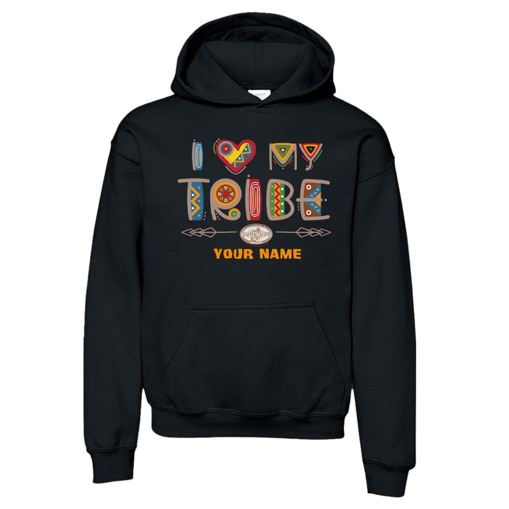 Survivor I Love My Tribe Mashup Personalized Kid's Hooded Sweatshirt - Paramount Shop