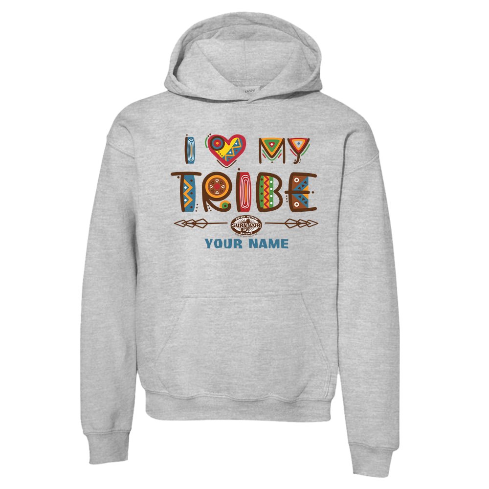 Survivor I Love My Tribe Mashup Personalized Kid's Hooded Sweatshirt - Paramount Shop