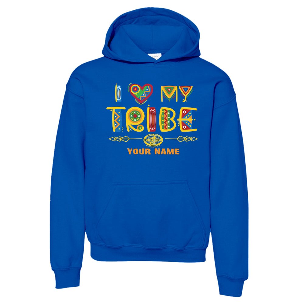 Survivor I Love My Tribe Mashup Personalized Kid's Hooded Sweatshirt - Paramount Shop