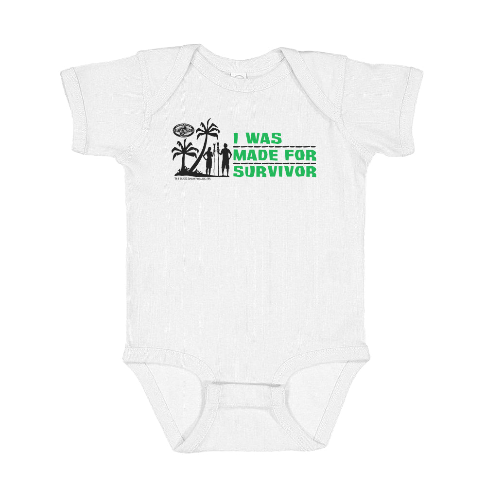 Survivor I Was Made For Survivor Baby Bodysuit - Paramount Shop